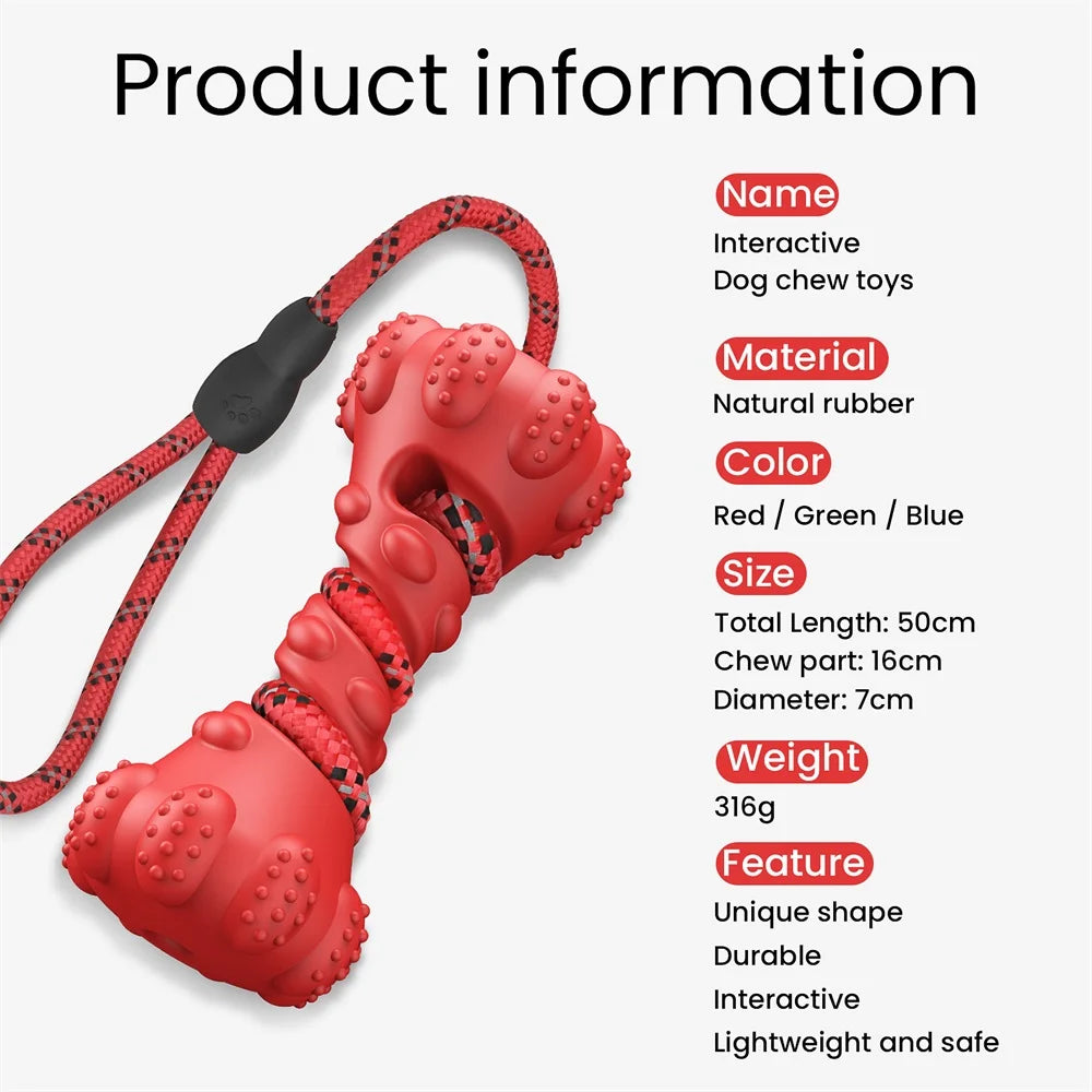 Dog Chew Toys for Aggressive Chewers,Ultra-Durable Natural Rubber Dog Teeth Grinding Toys for Medium Large Aggressive Dogs,Interactive Chew Toy for Dogs Teeth Cleaning Prevent Boredom